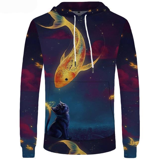 Sweatshirt hoodie men 3d world map cool anime clothing