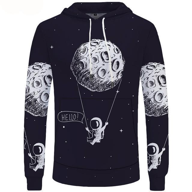 Sweatshirt hoodie men 3d world map cool anime clothing