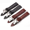 Leather watchbands 18mm 20mm 22mm foldable clasp wristband watch accessories