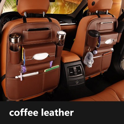 Car Backseat Storage Bag PU Leather Hanging Bags Phone Tissue Organizers Seat Back Accessories