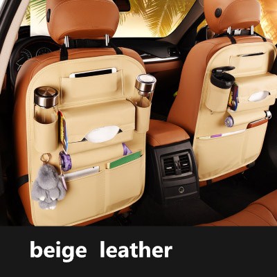Car Backseat Storage Bag PU Leather Hanging Bags Phone Tissue Organizers Seat Back Accessories