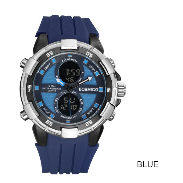 Men Sports Watches Wristwatches Quartz Digital Rubber White Band Clock Reloj Hombre