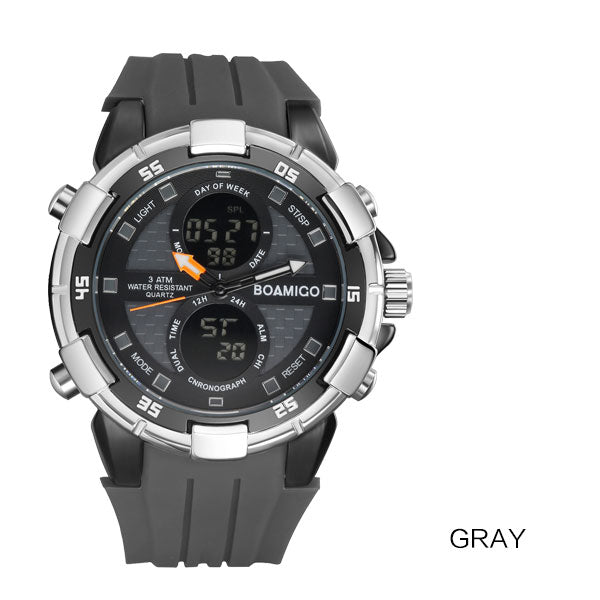 Men Sports Watches Wristwatches Quartz Digital Rubber White Band Clock Reloj Hombre