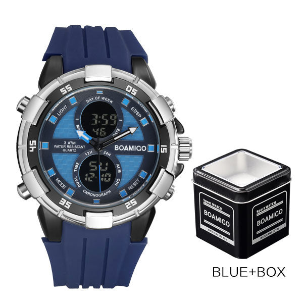 Men Sports Watches Wristwatches Quartz Digital Rubber White Band Clock Reloj Hombre