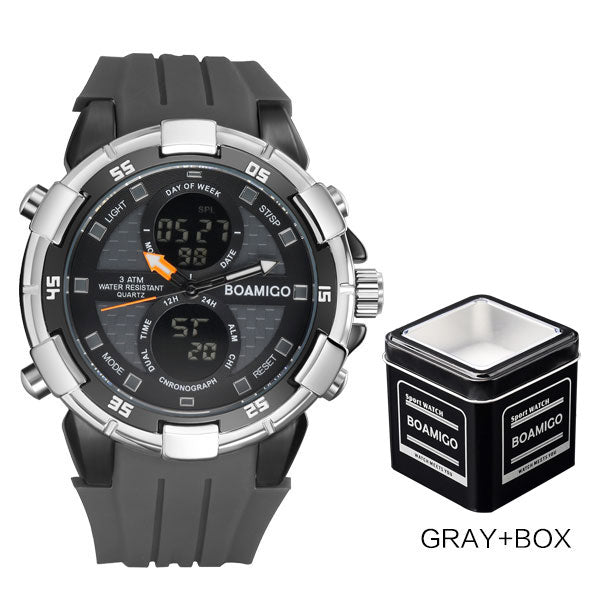 Men Sports Watches Wristwatches Quartz Digital Rubber White Band Clock Reloj Hombre