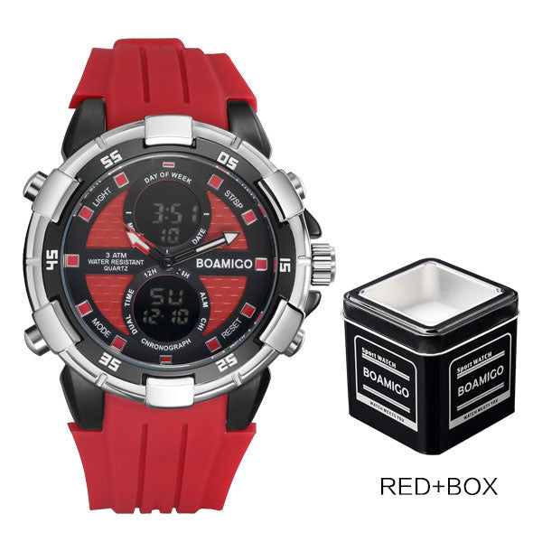 Men Sports Watches Wristwatches Quartz Digital Rubber White Band Clock Reloj Hombre