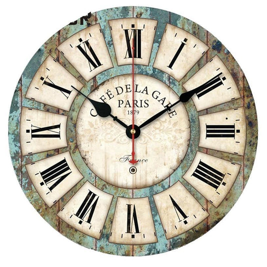 Vintage wood wall clock quartz bracket european style home decor