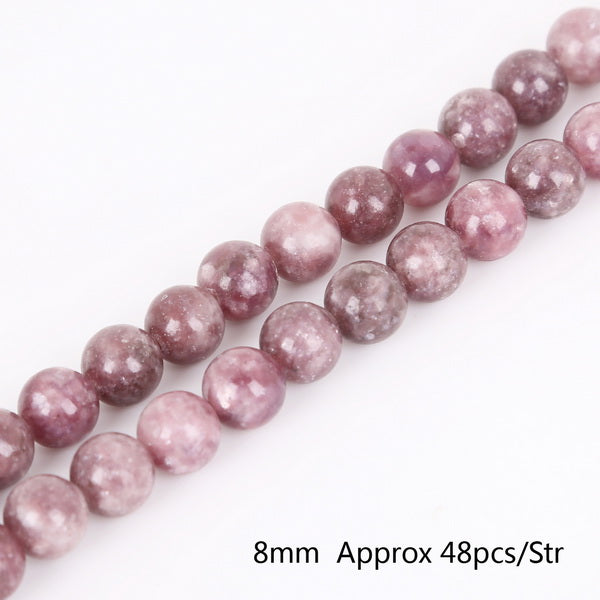 Natural lepidolite stone beads DIY bracelet jewelry making decoration craft