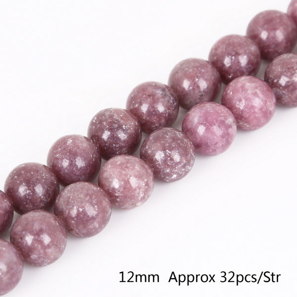 Natural lepidolite stone beads DIY bracelet jewelry making decoration craft