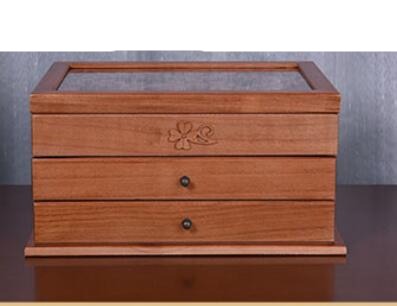 Vintage storage box wood multi-layer for organizer marriage gifts