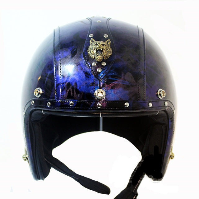 Cruiser helmet scooter motorcycle helmets vintage 3/4 open face chopper ghost rider