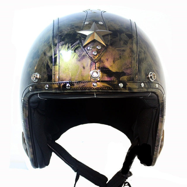 Cruiser helmet scooter motorcycle helmets vintage 3/4 open face chopper ghost rider