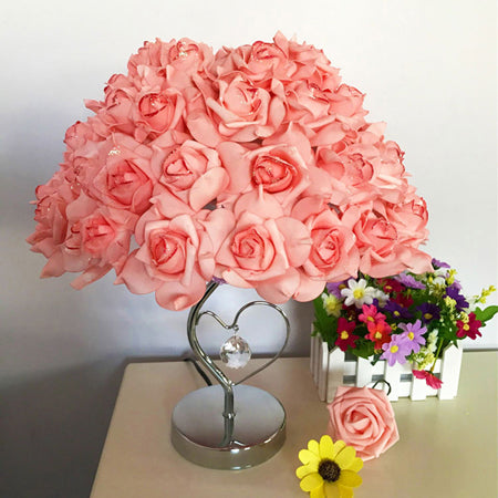 Vintage bedroom lamp wedding decor table lamp marriage roses flower beautiful gift