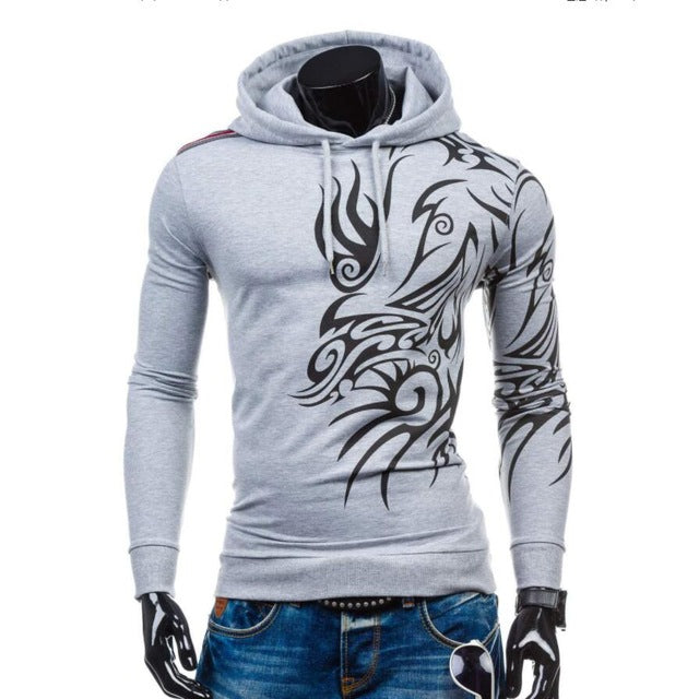 Men's hoodies sweatshirt dragon printed casual tracksuit hip hop clothing