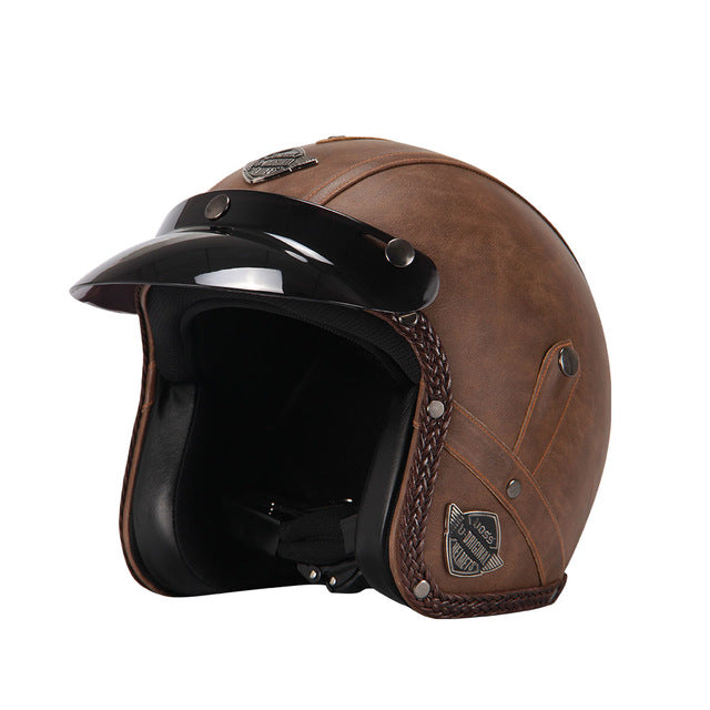 Retro motorcycle helmets with goggles vintage helmet for biker vespa scooter