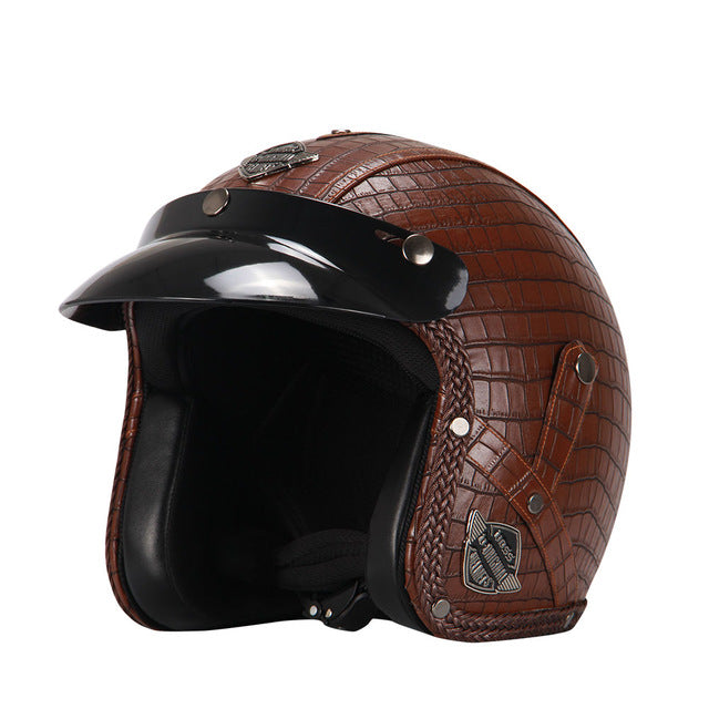 Retro motorcycle helmets with goggles vintage helmet for biker vespa scooter