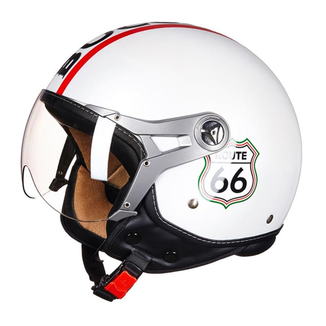 vintage helmet motorcycle open face helmets chopper scooter moon style