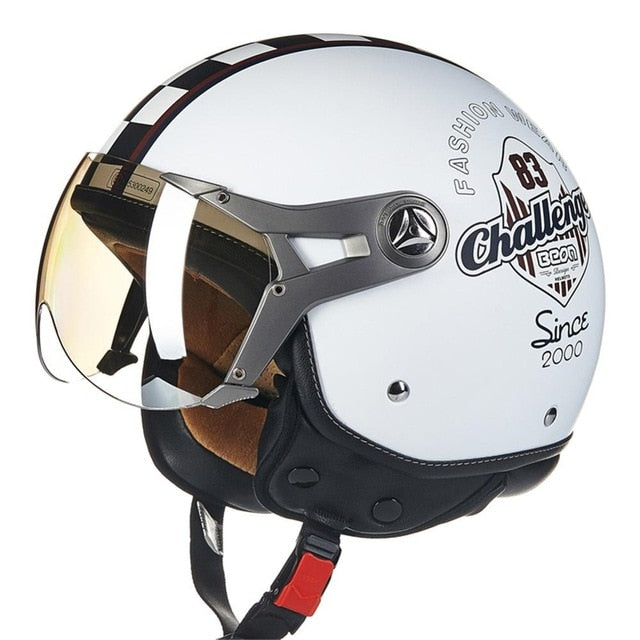 vintage helmet motorcycle open face helmets chopper scooter moon style