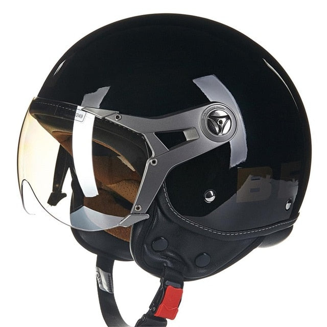 vintage helmet motorcycle open face helmets chopper scooter moon style