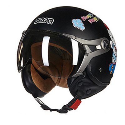 vintage helmet motorcycle open face helmets chopper scooter moon style