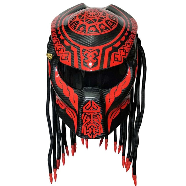 predator full face motorcycle helmet painting helmets red laser light night racing