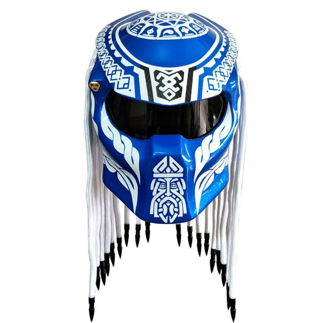 predator full face motorcycle helmet painting helmets red laser light night racing
