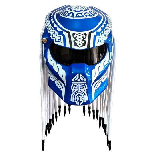 predator full face motorcycle helmet painting helmets red laser light night racing