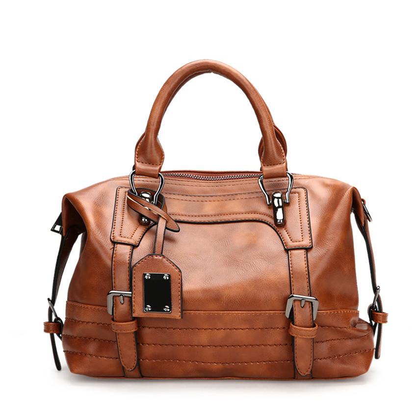Vintage leather handbags women crossbody shoulder bag
