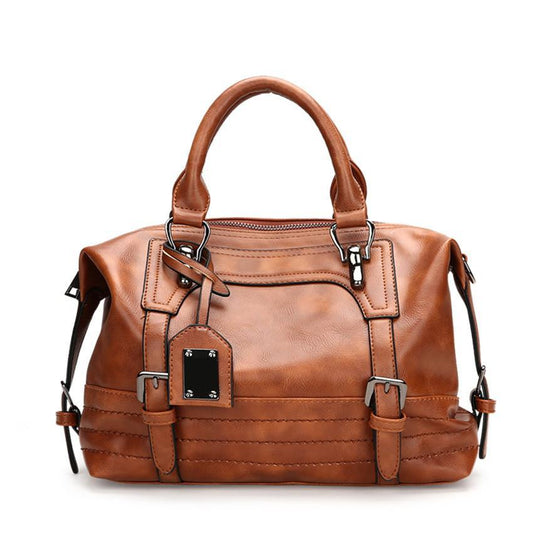 Vintage leather handbags women crossbody shoulder bag