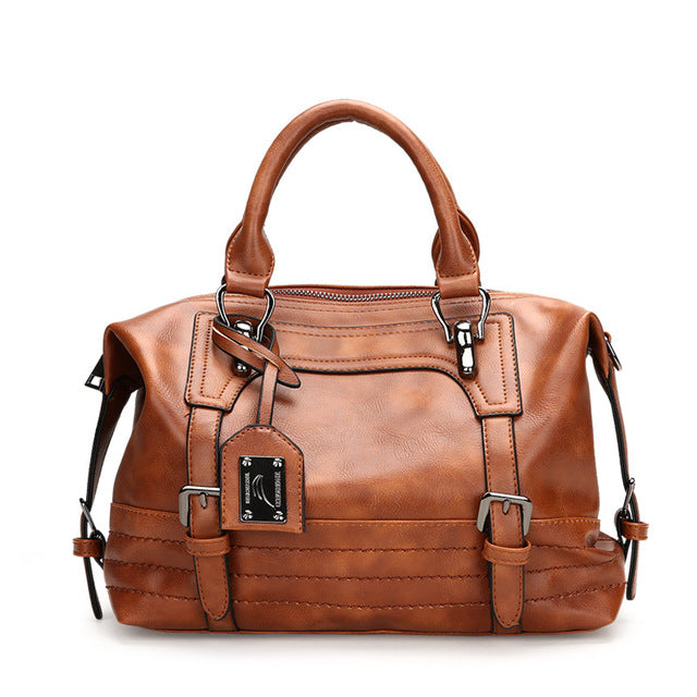 Vintage leather handbags women crossbody shoulder bag