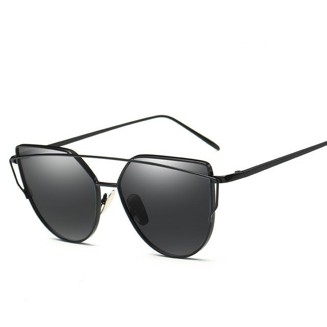 Cat eye sunglasses women flat lens