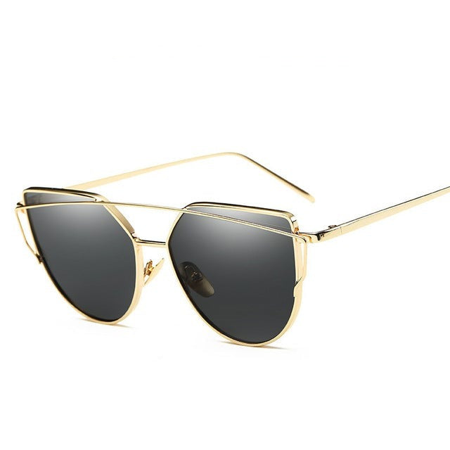 Cat eye sunglasses women flat lens