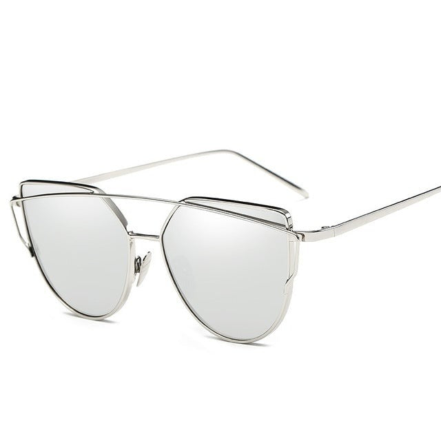 Cat eye sunglasses women flat lens