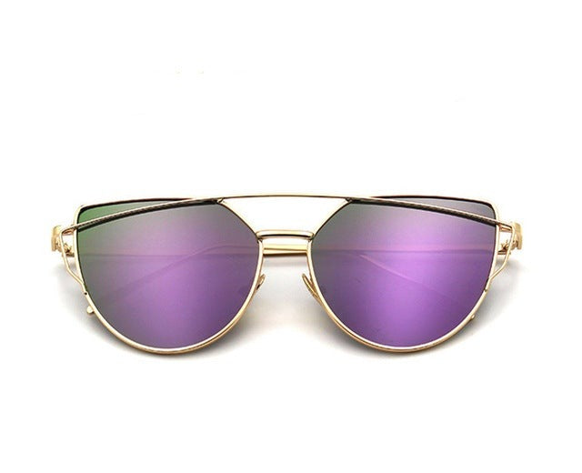 Cat eye sunglasses women flat lens