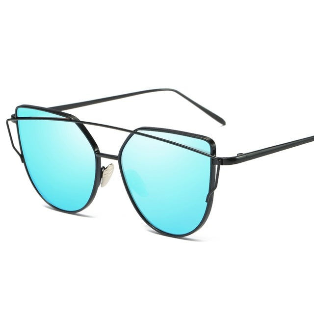 Cat eye sunglasses women flat lens