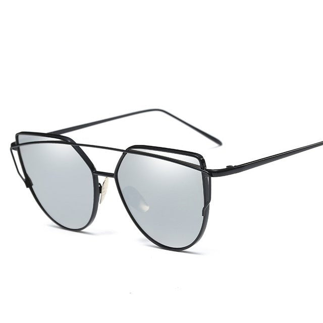 Cat eye sunglasses women flat lens