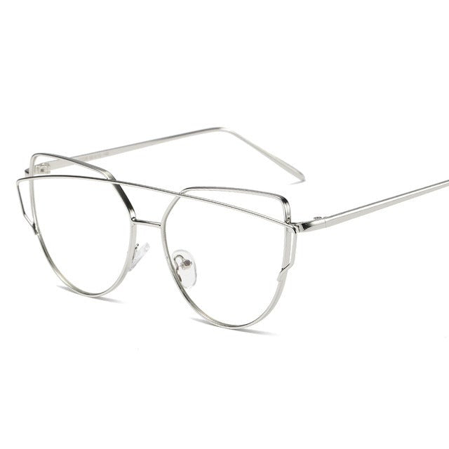 Cat eye sunglasses women flat lens