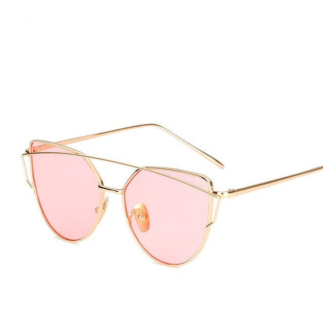 Cat eye sunglasses women flat lens