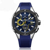 Military men sport watch big dial wristwatches chronograph silicone strap