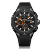 Military men sport watch big dial wristwatches chronograph silicone strap