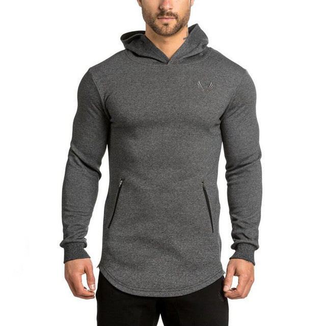 Men shirt bodybuilding jacket crest hoodie