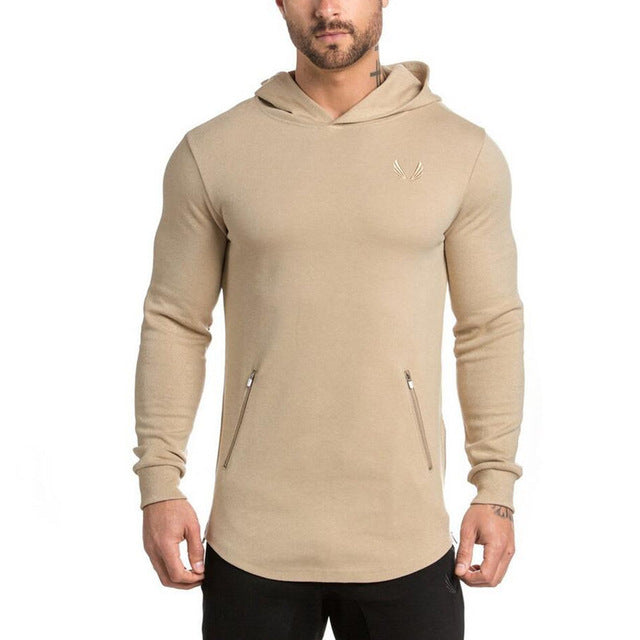 Men shirt bodybuilding jacket crest hoodie