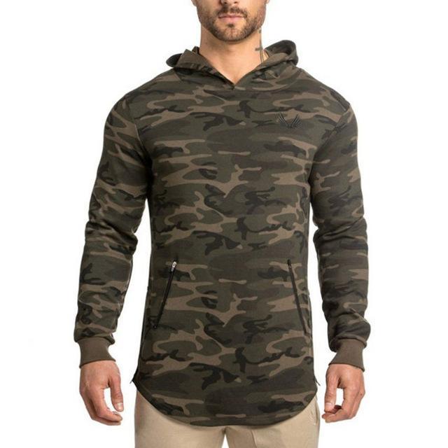 Men shirt bodybuilding jacket crest hoodie