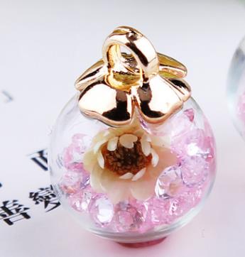 charms crystal flower glass bracelet pendant DIY decoration craft jewelry10pcs