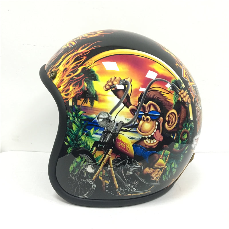 Vintage chopper helmet retro open face motorcycle helmets scooter moto capacete