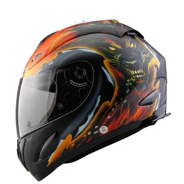 Full face motorcycle helmet dot racing off road with clear lens