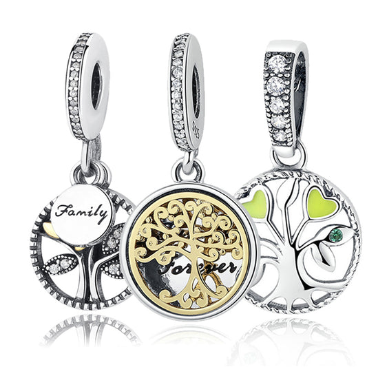 Charm bracelet 925 sterling silver jewelry forever tree of life dangle pendant