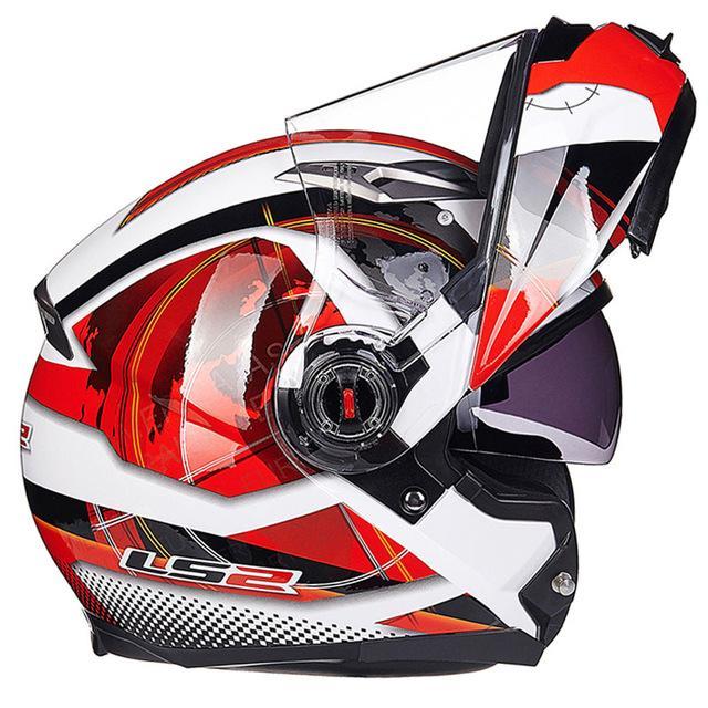 Flip up helmet motorcycle helmets dual lens visor casco racing sport cycling