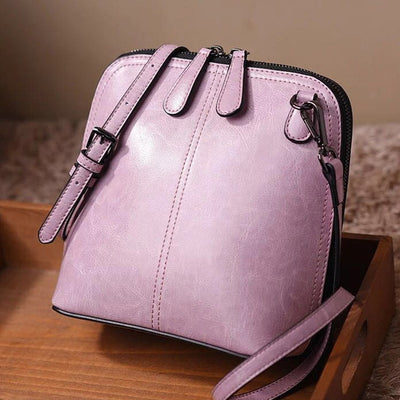Vintage leather handbags women shoulder bags shell crossbody bag messenger bags