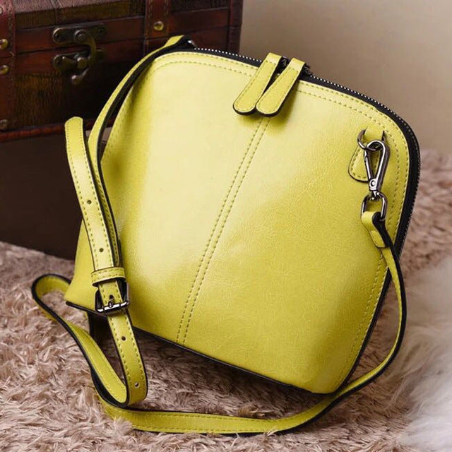 Vintage leather handbags women shoulder bags shell crossbody bag messenger bags